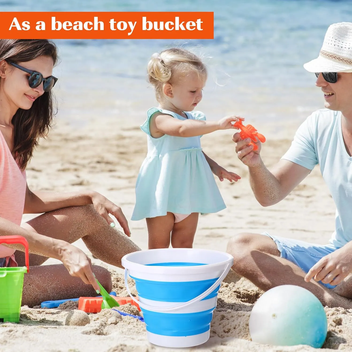4 Pcs Collapsible Bucket Small Cleaning Bucket with Handle 2. 6 Gallon (10l) with Each, Foldable Round Tub for Household Outdoor Car Washing Portable Camping Beach Sand Tub(Blue, Pink, Orange, Gray)