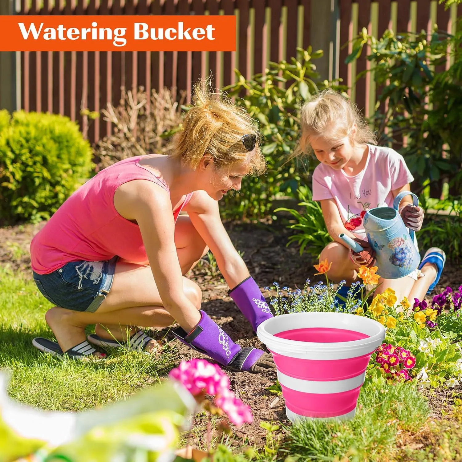 4 Pcs Collapsible Bucket Small Cleaning Bucket with Handle 2. 6 Gallon (10l) with Each, Foldable Round Tub for Household Outdoor Car Washing Portable Camping Beach Sand Tub(Blue, Pink, Orange, Gray)