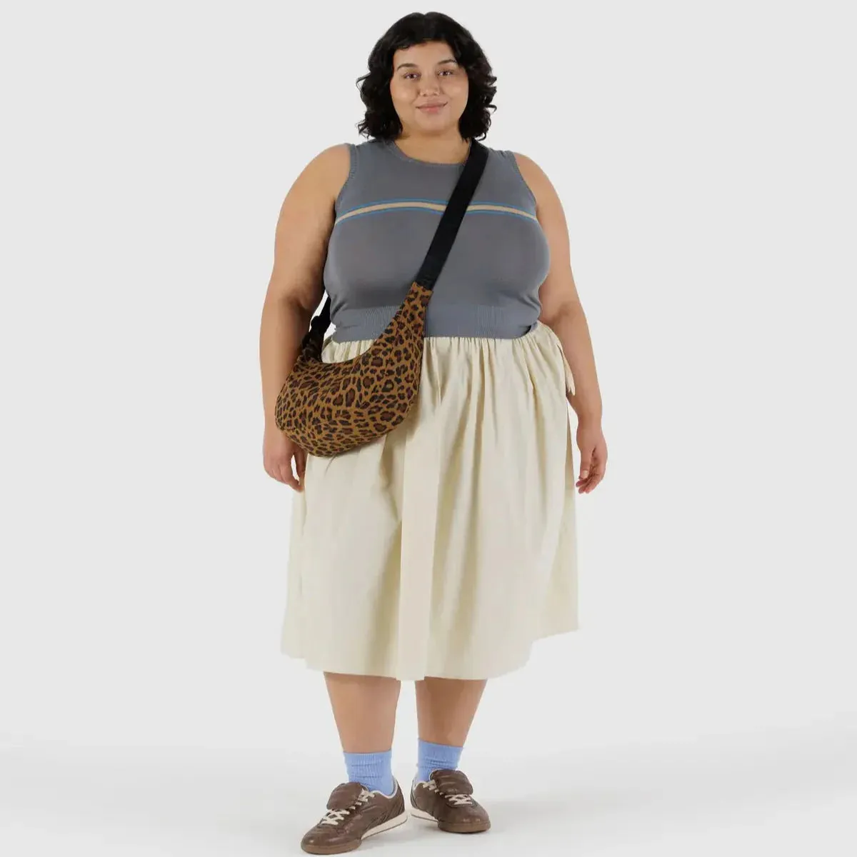 Baggu Medium Nylon Crescent Bag in Leopard