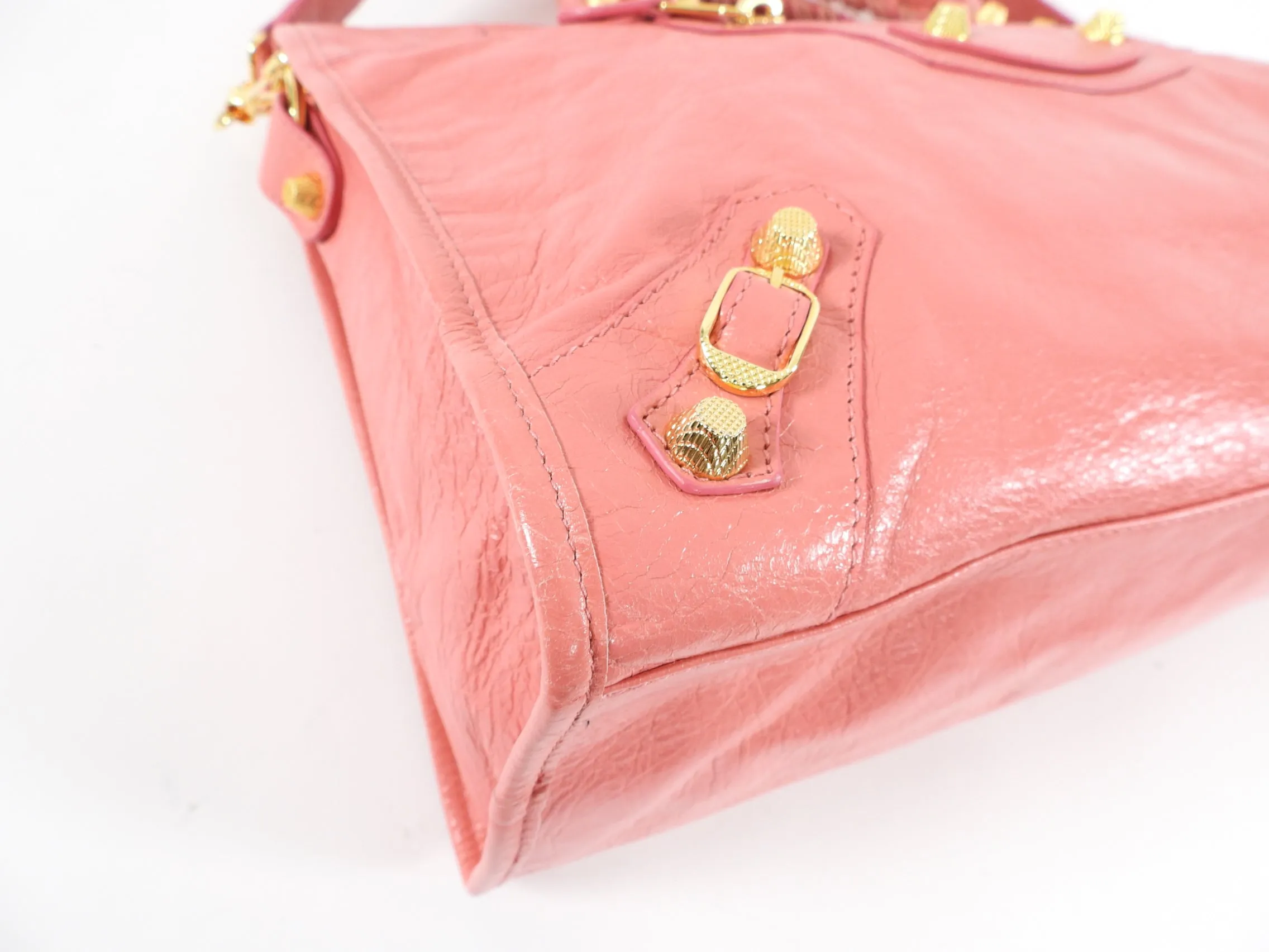 Balenciaga Classic City Medium Lambskin Salmon Pink Bag GHW