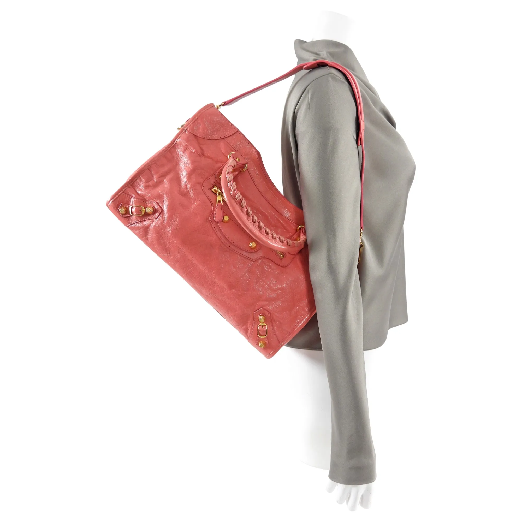 Balenciaga Classic City Medium Lambskin Salmon Pink Bag GHW