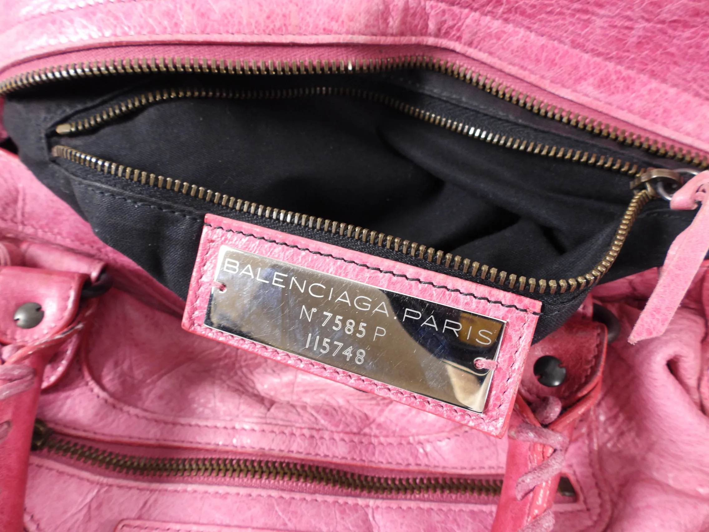 Balenciaga Pink Leather City Bag