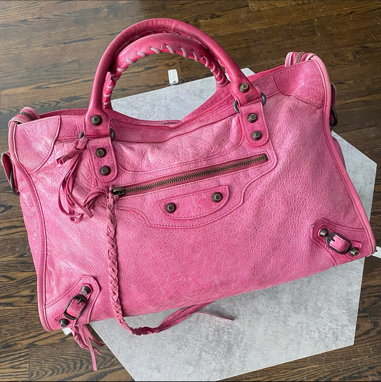 Balenciaga Pink Leather City Bag