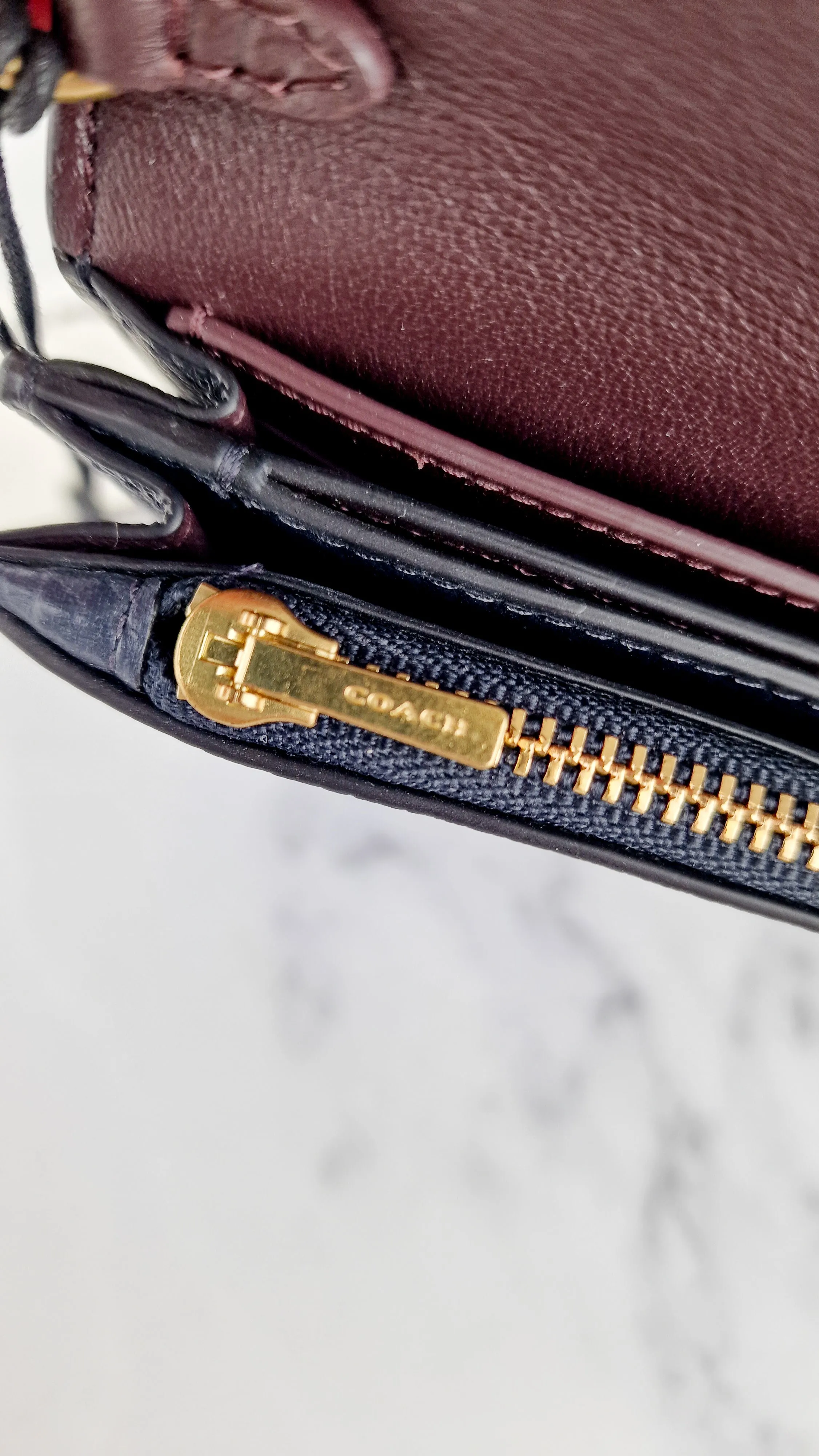 Callie Foldover Clutch With Prairie Rivets Midnight Navy Blue - Coach 31731