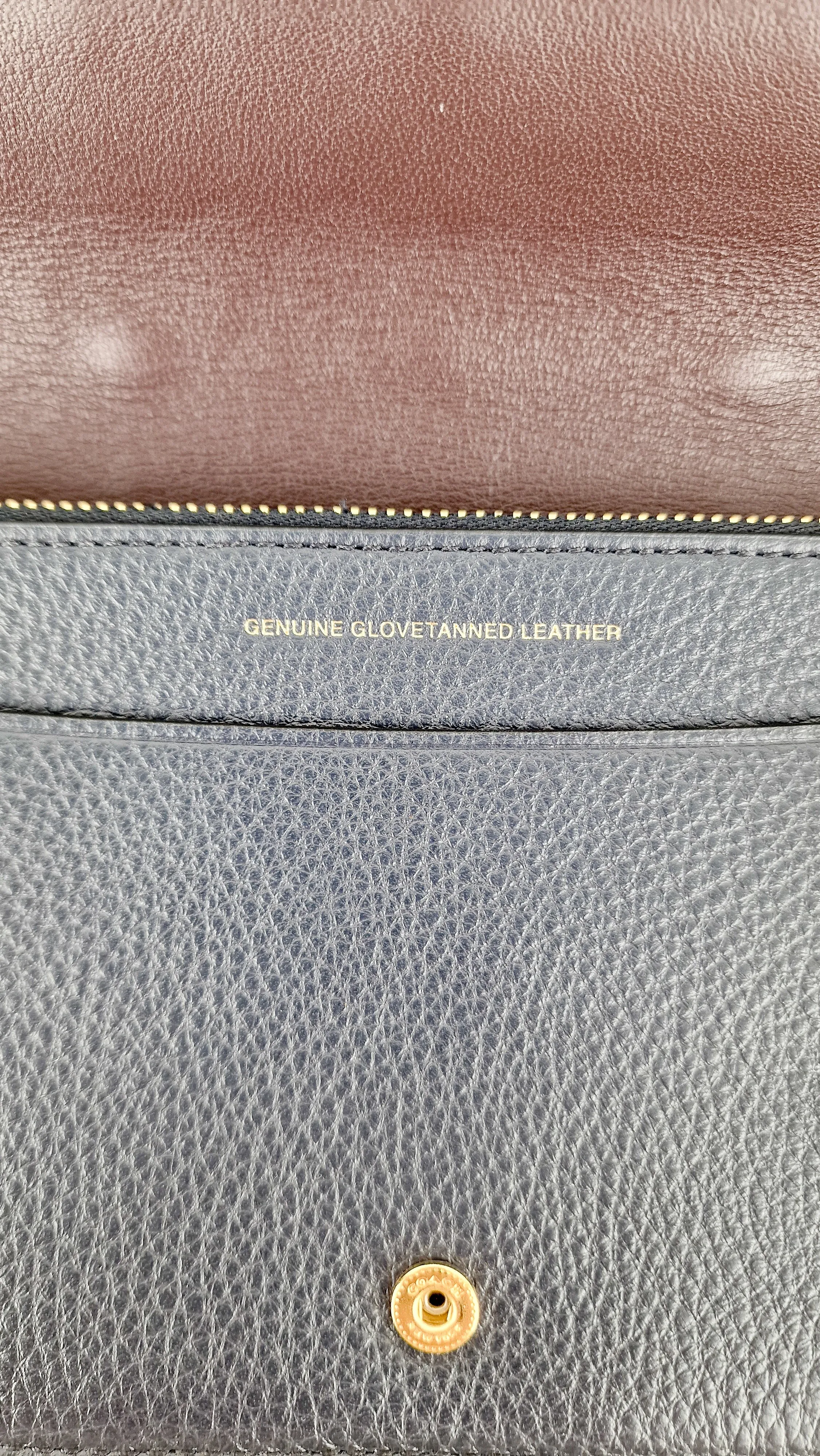 Callie Foldover Clutch With Prairie Rivets Midnight Navy Blue - Coach 31731