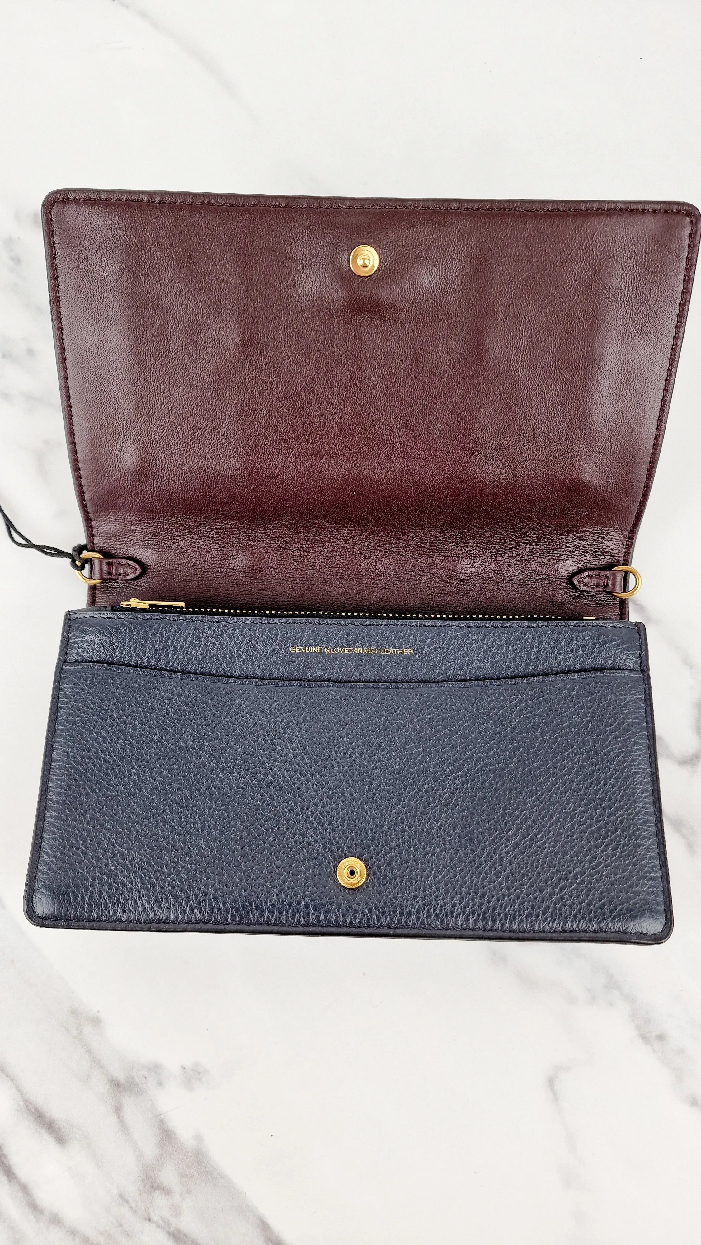 Callie Foldover Clutch With Prairie Rivets Midnight Navy Blue - Coach 31731