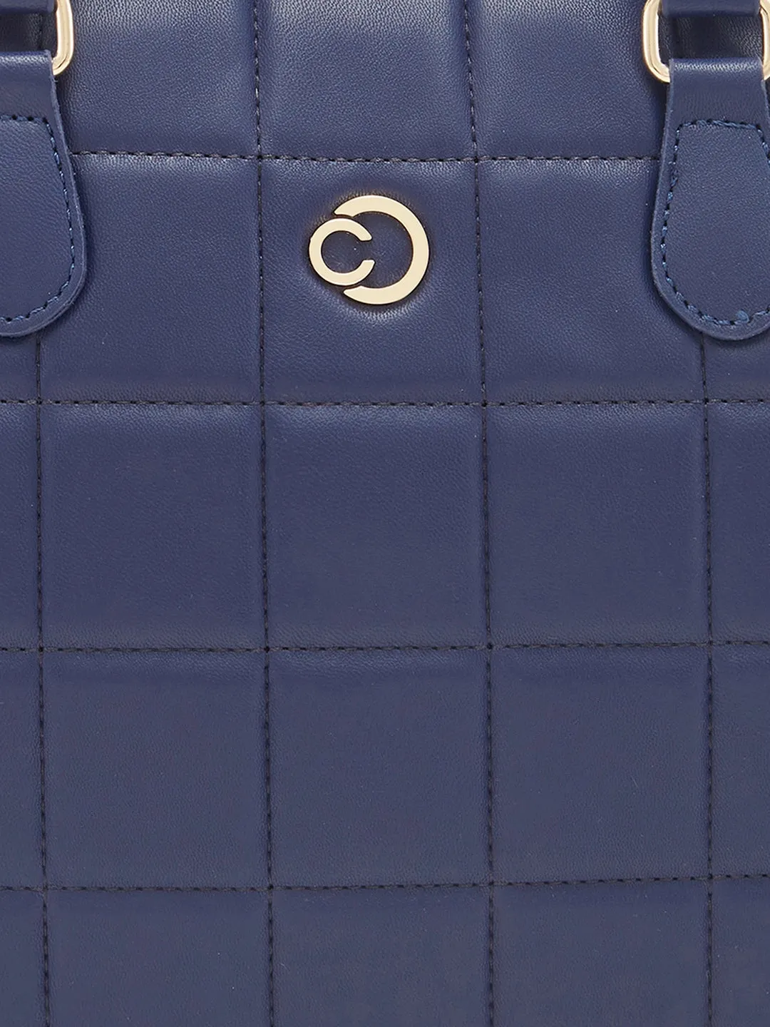 Caprese Braxton Quilted Laptop Sleeve Medium Navy