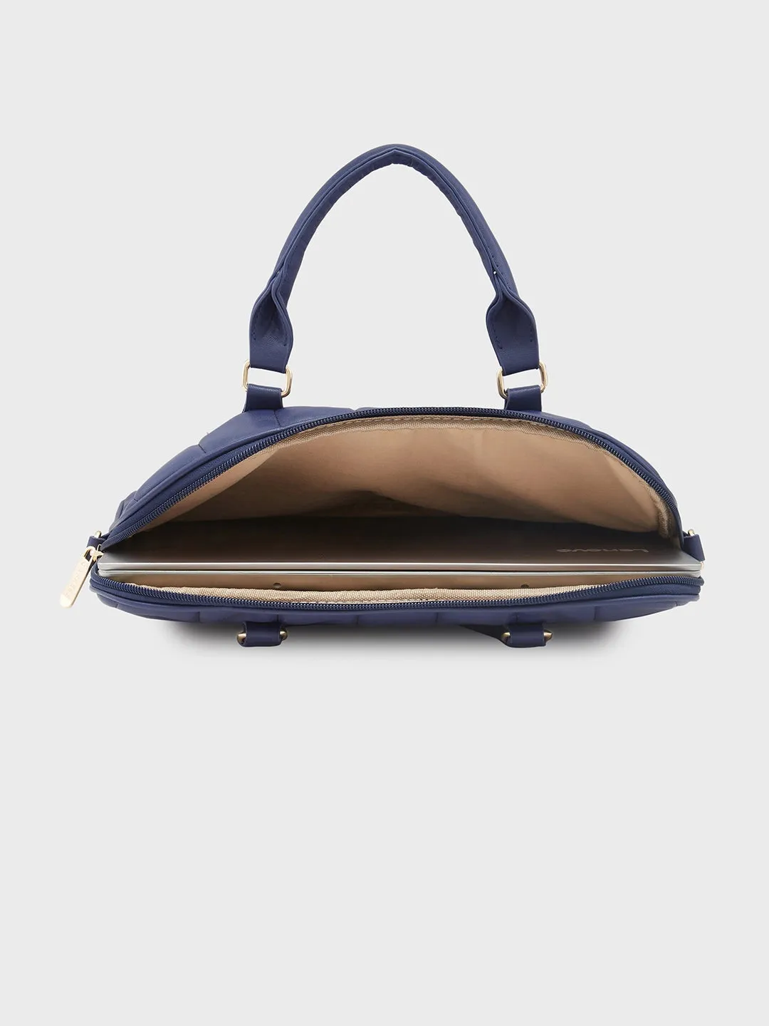 Caprese Braxton Quilted Laptop Sleeve Medium Navy