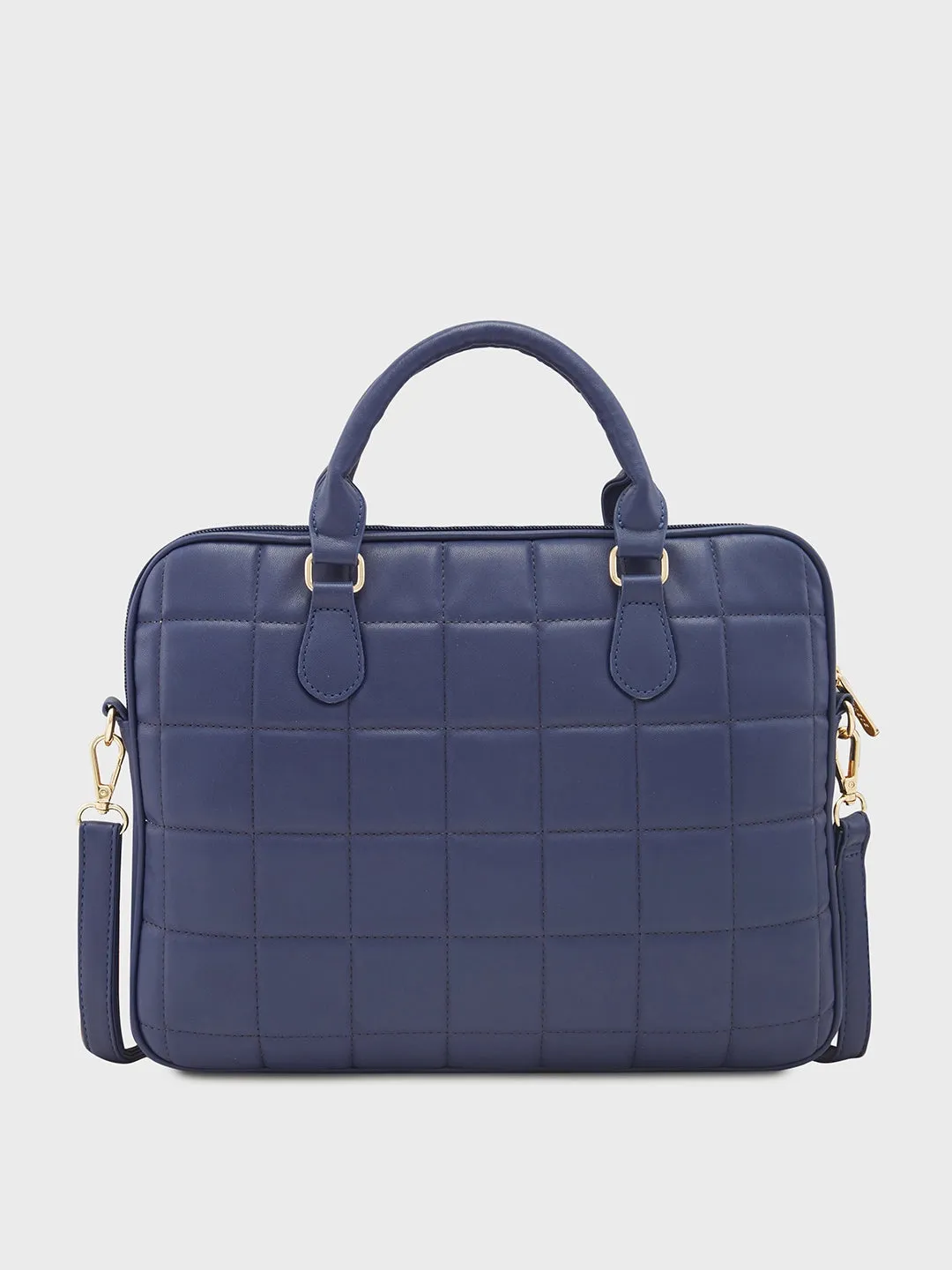 Caprese Braxton Quilted Laptop Sleeve Medium Navy