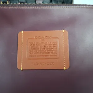 Coach 1941 Rogue Tote Bag With Links in Black & Burgundy Smooth Leather Handbag