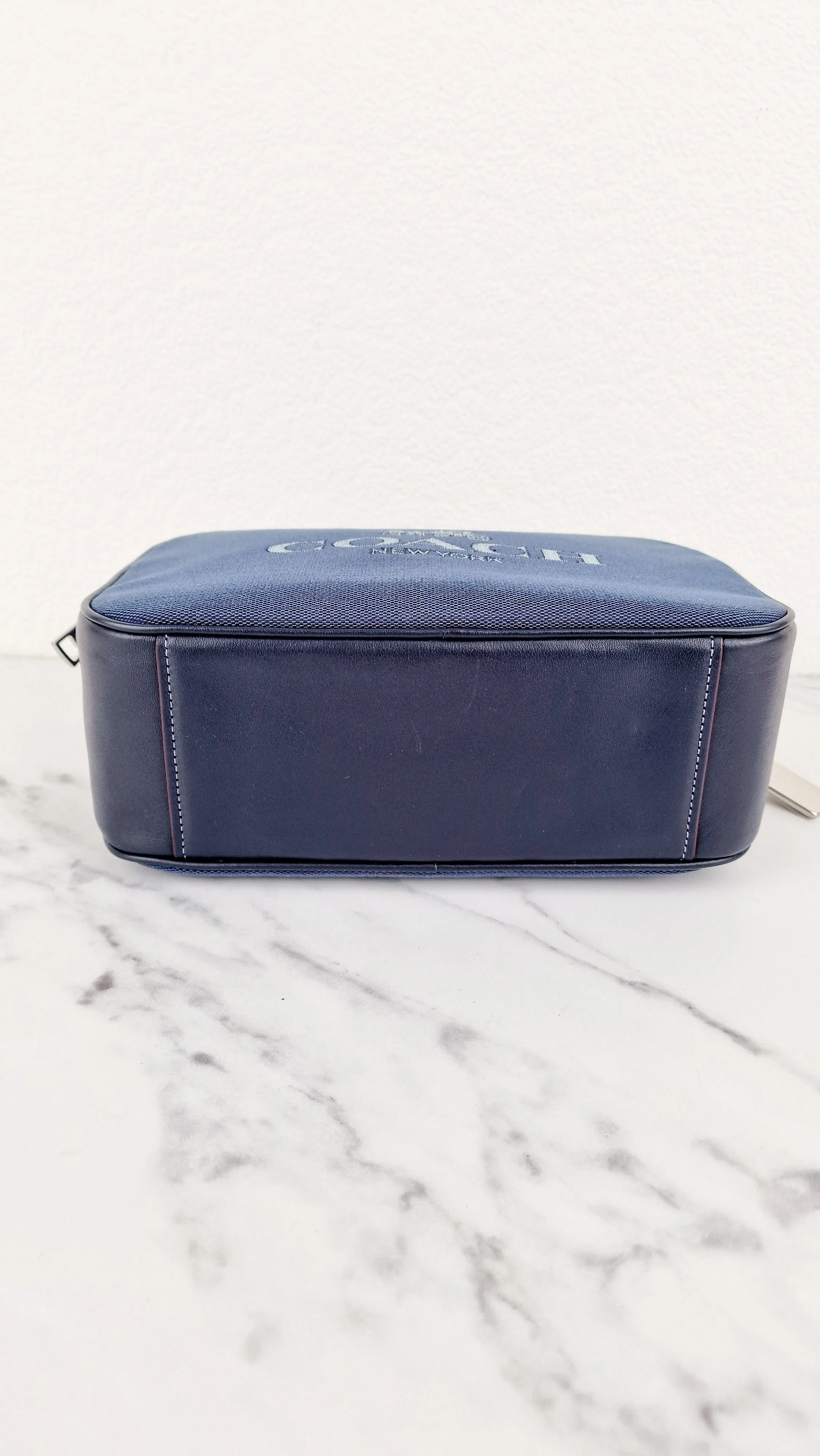 Coach Jes Crossbody Camera Bag in Denim & Navy Blue Leather - Coach 6519