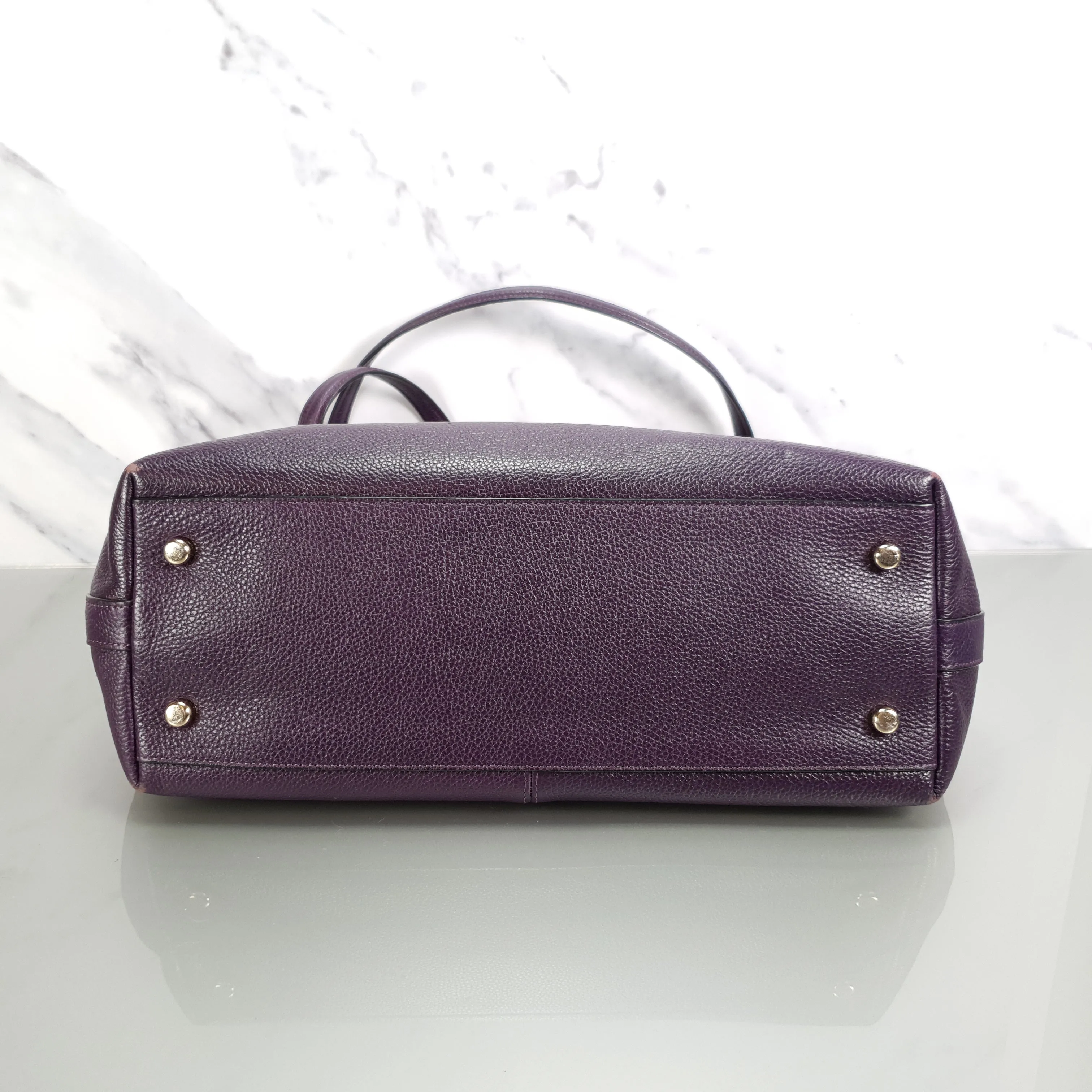 Coach Tyler Zip Tote Bag in Purple Pebble Leather