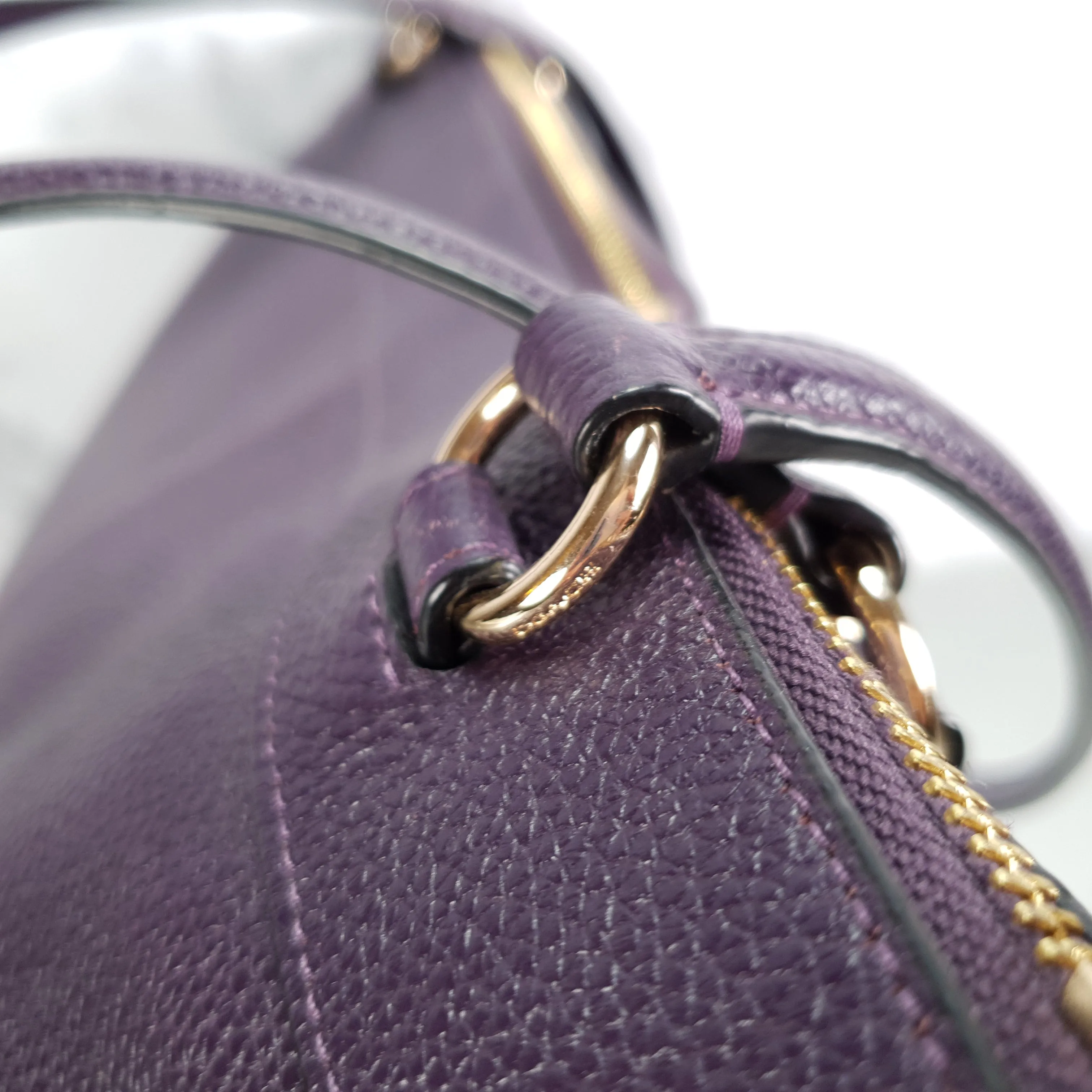 Coach Tyler Zip Tote Bag in Purple Pebble Leather