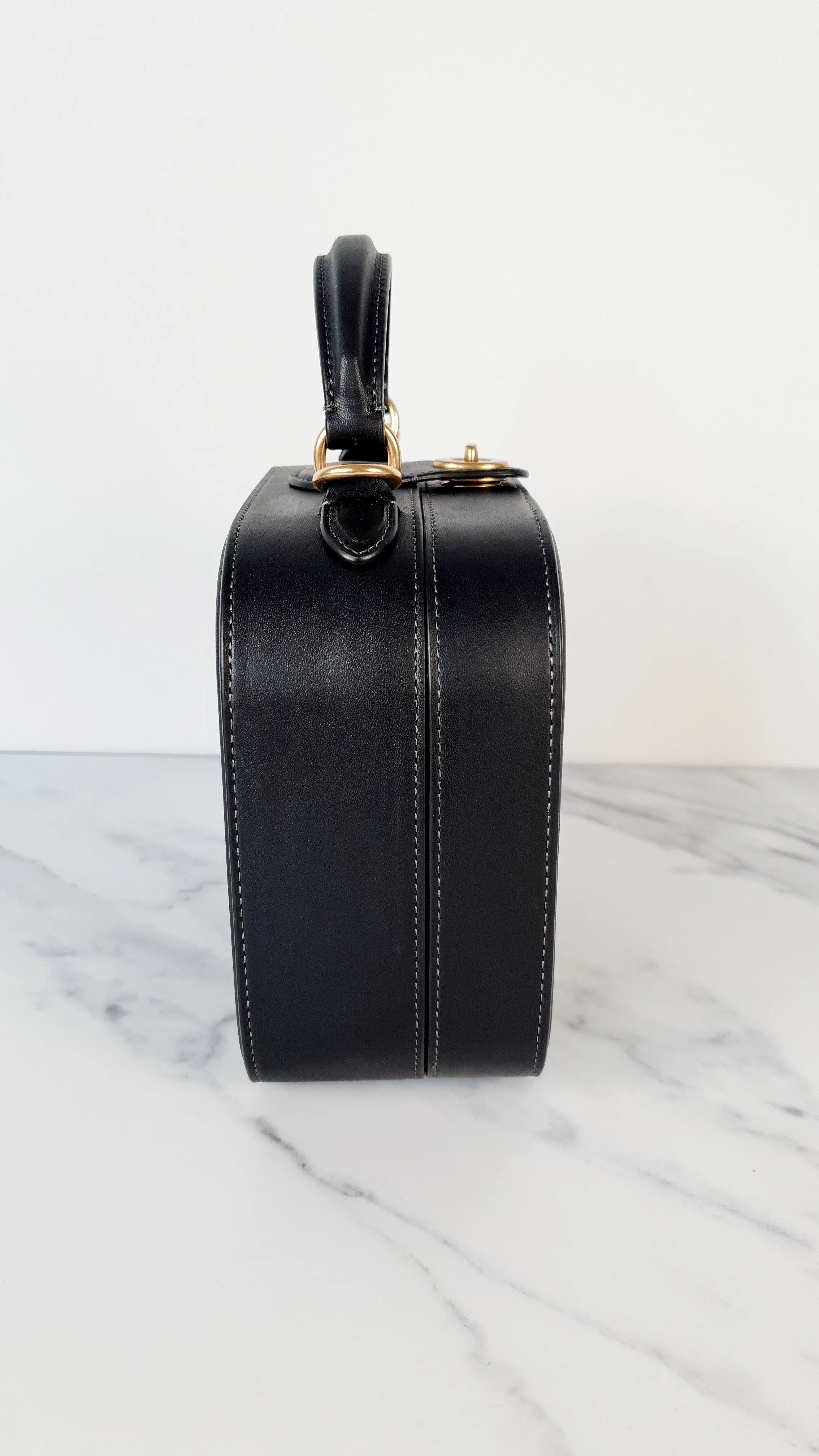 Coach x Jean-Michel Basquiat Square Bag with Banana artwork - Smooth Black Leather Crossbody Bag Handbag Coach 6898