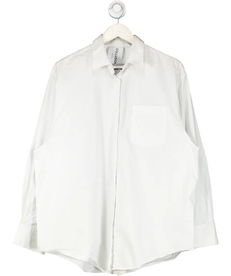 Collusion White Oversized Shirt UK 10