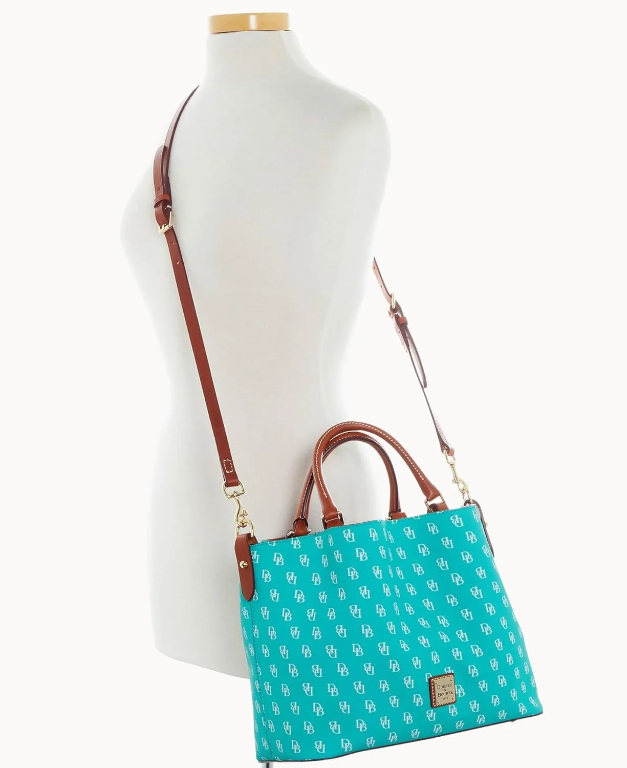 Dooney & Bourke Women's Gretta Brenna Satchel in Coated Cotton, Large Handbag with Adjustable & Detachable Shoulder Strap