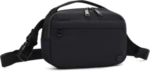 Funny Pack Belt Bag Small Crossbody Unisex for Workout Running Hiking Travel Gift Water Resistant Durable Soft Material multifunctional (Black)