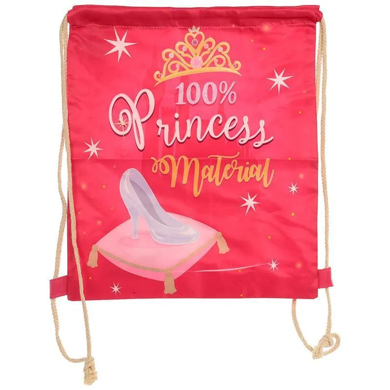 Handy Cotton Drawstring PE Gym School Bag - Princess