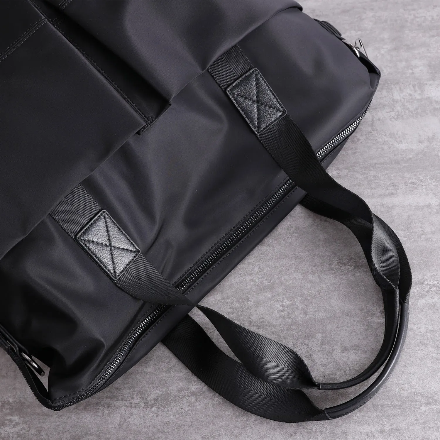 Leather Nylon Tote Bag for Men Nylon Crossbody Bag Mens Nylon Shoulder Bag Nylon Handbags Shoulder Bag