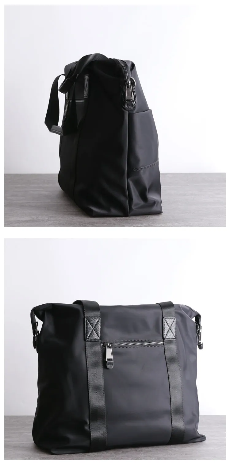 Leather Nylon Tote Bag for Men Nylon Crossbody Bag Mens Nylon Shoulder Bag Nylon Handbags Shoulder Bag