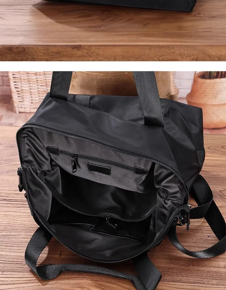 Leather Nylon Tote Bag for Men Nylon Crossbody Bag Mens Nylon Shoulder Bag Nylon Handbags Shoulder Bag