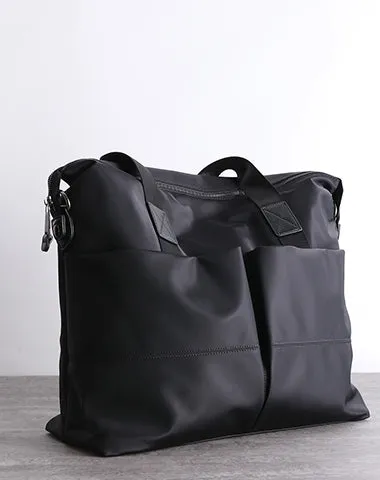 Leather Nylon Tote Bag for Men Nylon Crossbody Bag Mens Nylon Shoulder Bag Nylon Handbags Shoulder Bag