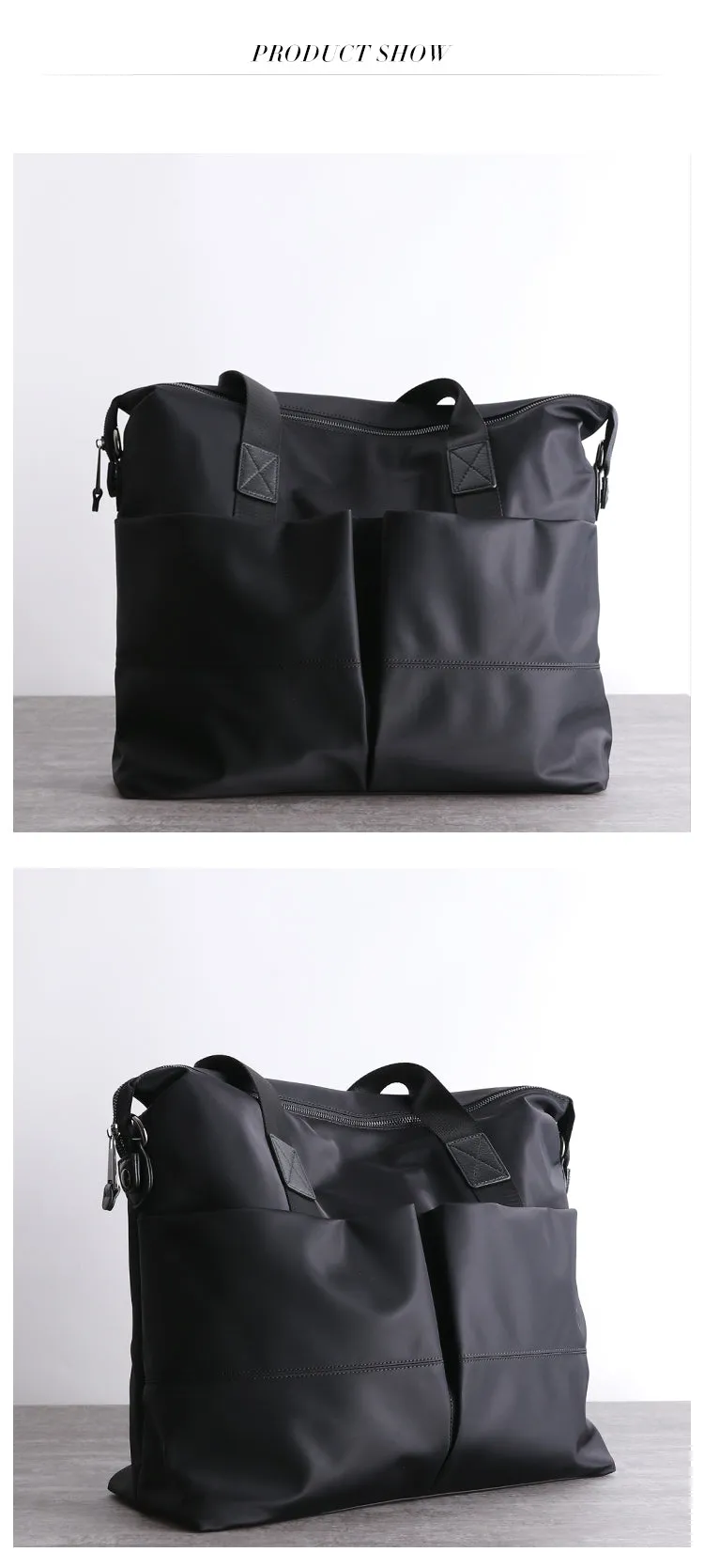 Leather Nylon Tote Bag for Men Nylon Crossbody Bag Mens Nylon Shoulder Bag Nylon Handbags Shoulder Bag