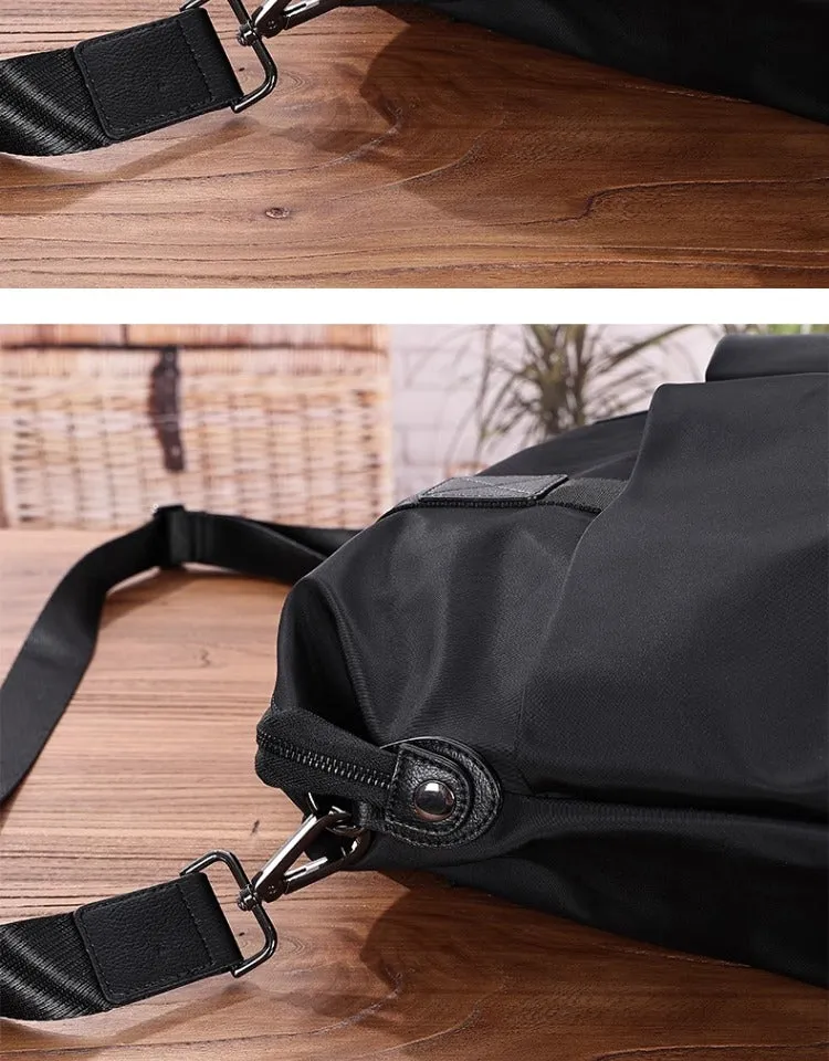 Leather Nylon Tote Bag for Men Nylon Crossbody Bag Mens Nylon Shoulder Bag Nylon Handbags Shoulder Bag