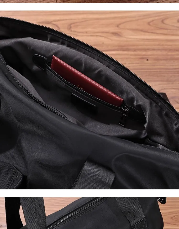 Leather Nylon Tote Bag for Men Nylon Crossbody Bag Mens Nylon Shoulder Bag Nylon Handbags Shoulder Bag