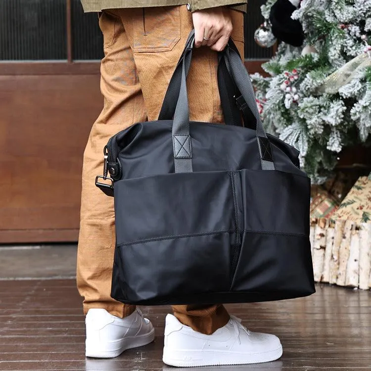 Leather Nylon Tote Bag for Men Nylon Crossbody Bag Mens Nylon Shoulder Bag Nylon Handbags Shoulder Bag