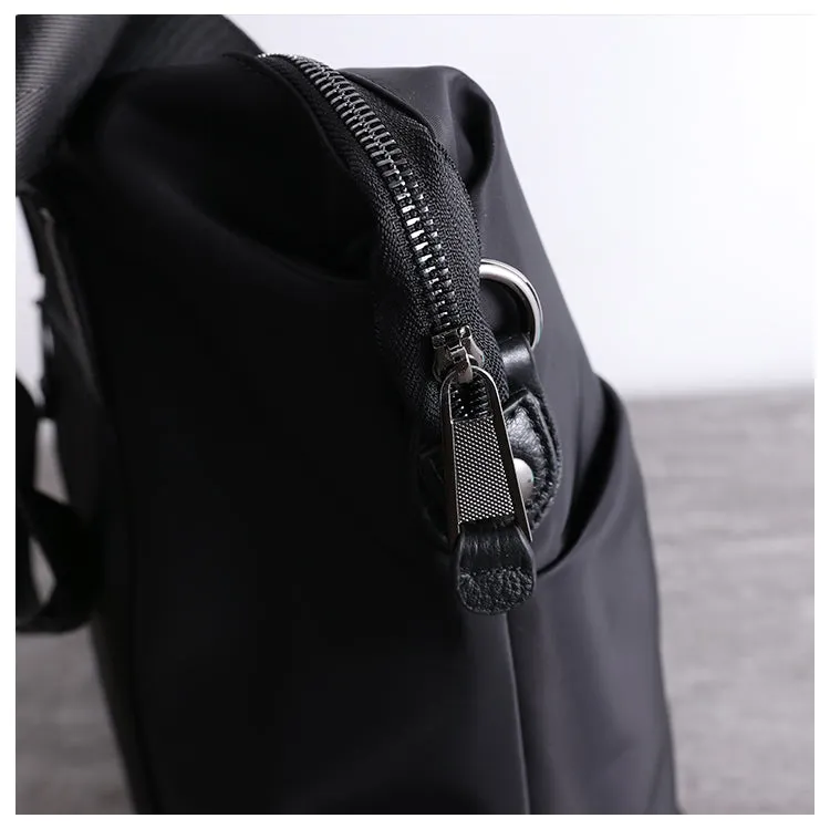 Leather Nylon Tote Bag for Men Nylon Crossbody Bag Mens Nylon Shoulder Bag Nylon Handbags Shoulder Bag