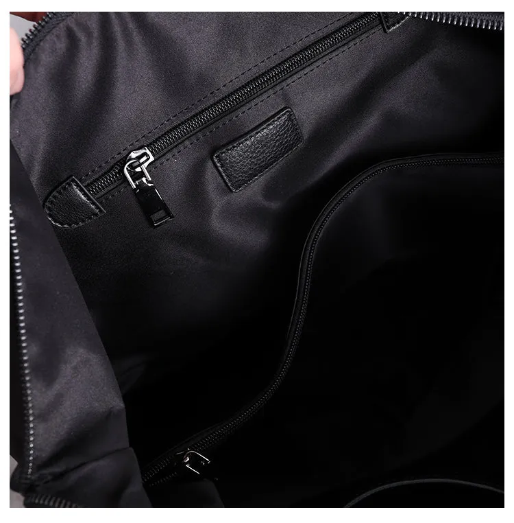 Leather Nylon Tote Bag for Men Nylon Crossbody Bag Mens Nylon Shoulder Bag Nylon Handbags Shoulder Bag