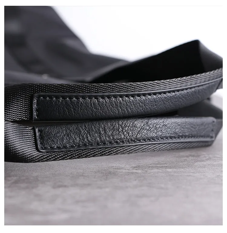 Leather Nylon Tote Bag for Men Nylon Crossbody Bag Mens Nylon Shoulder Bag Nylon Handbags Shoulder Bag