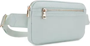 LOVESOME Vegan Leather Everywhere Fashion Waist Bag Fanny Pack Crossbody Bag Belt Bag Sling Bag with Adjustable Strap for Women (Mint)