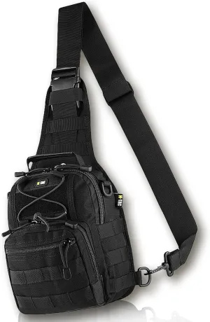 M-Tac Tactical Crossbody Black Sling Bag for Men - Military Backpack EDC Chest Bag Pack Travel Sling Shoulder Bag