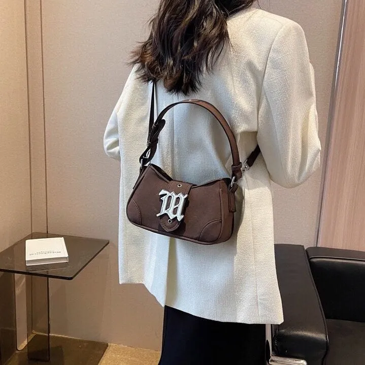 Minimalist Suede Handle Bag, Cute Leather Shoulder Handbag, Solid Retro Small Handbag for Women, Handheld Wallet Phone Bag, Gift for her