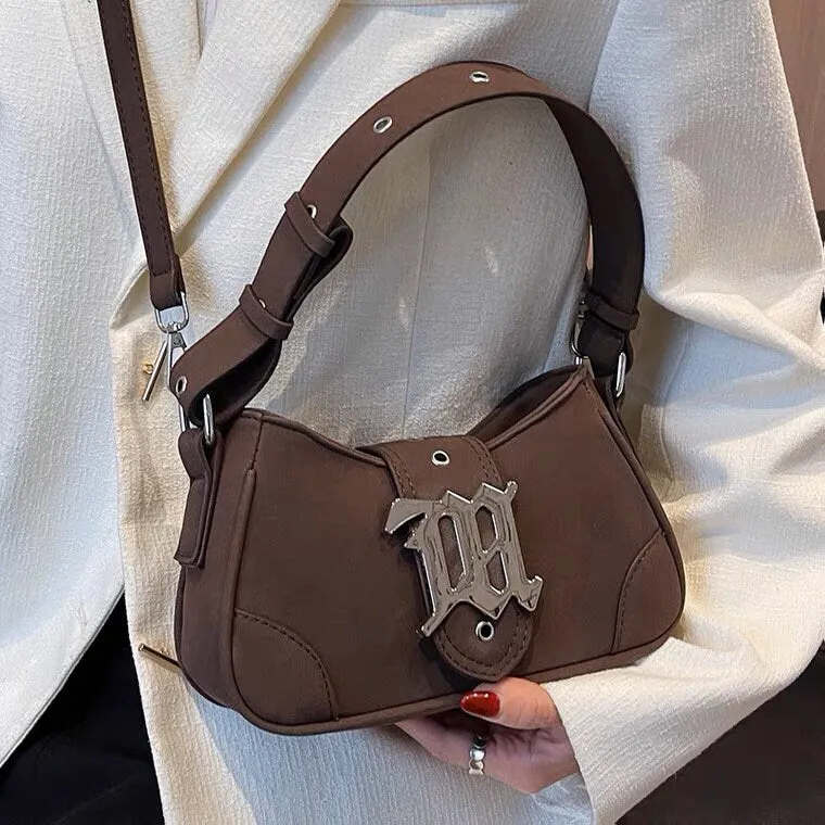 Minimalist Suede Handle Bag, Cute Leather Shoulder Handbag, Solid Retro Small Handbag for Women, Handheld Wallet Phone Bag, Gift for her