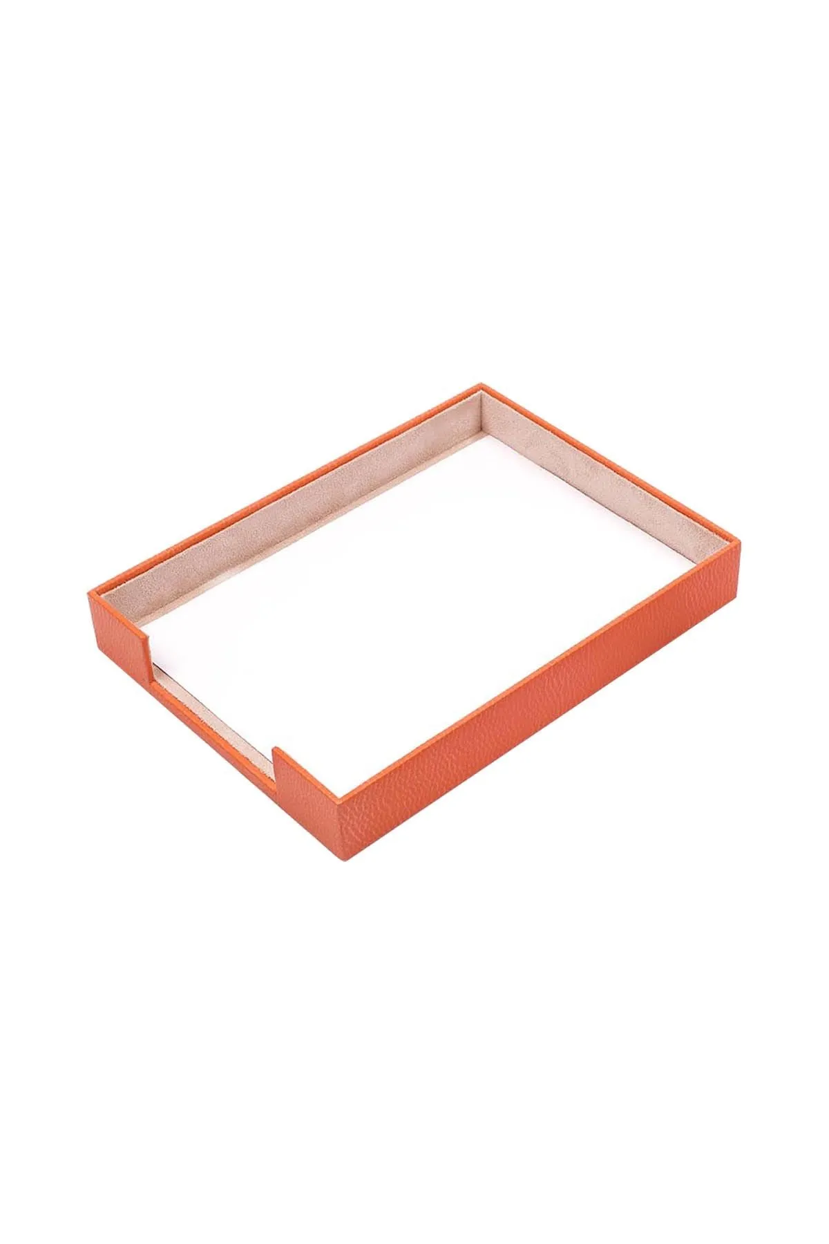 MOOG Leather Desk Set-3 Accessories-Single Document Tray - Orange - 3 PCS