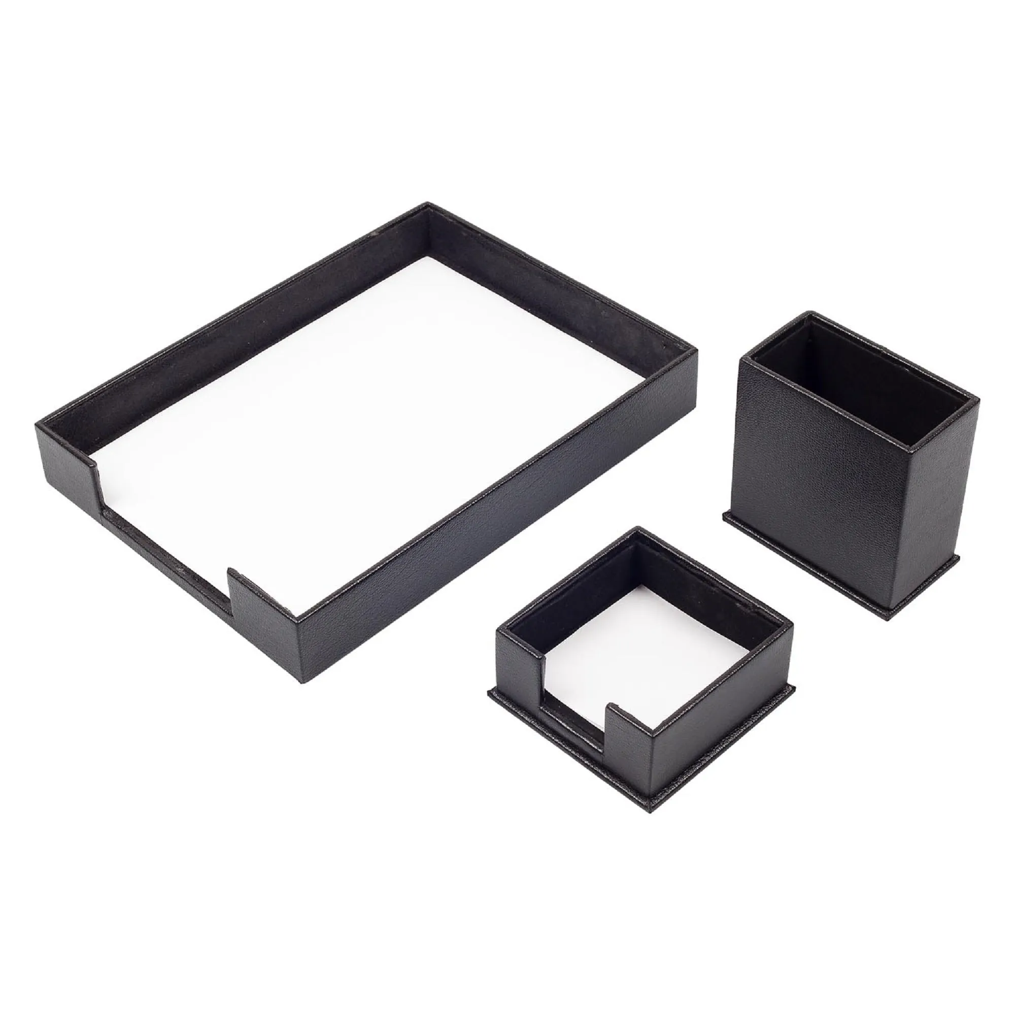 MOOG Leather Desk Set-3 Accessories-Single Document Tray - Orange - 3 PCS