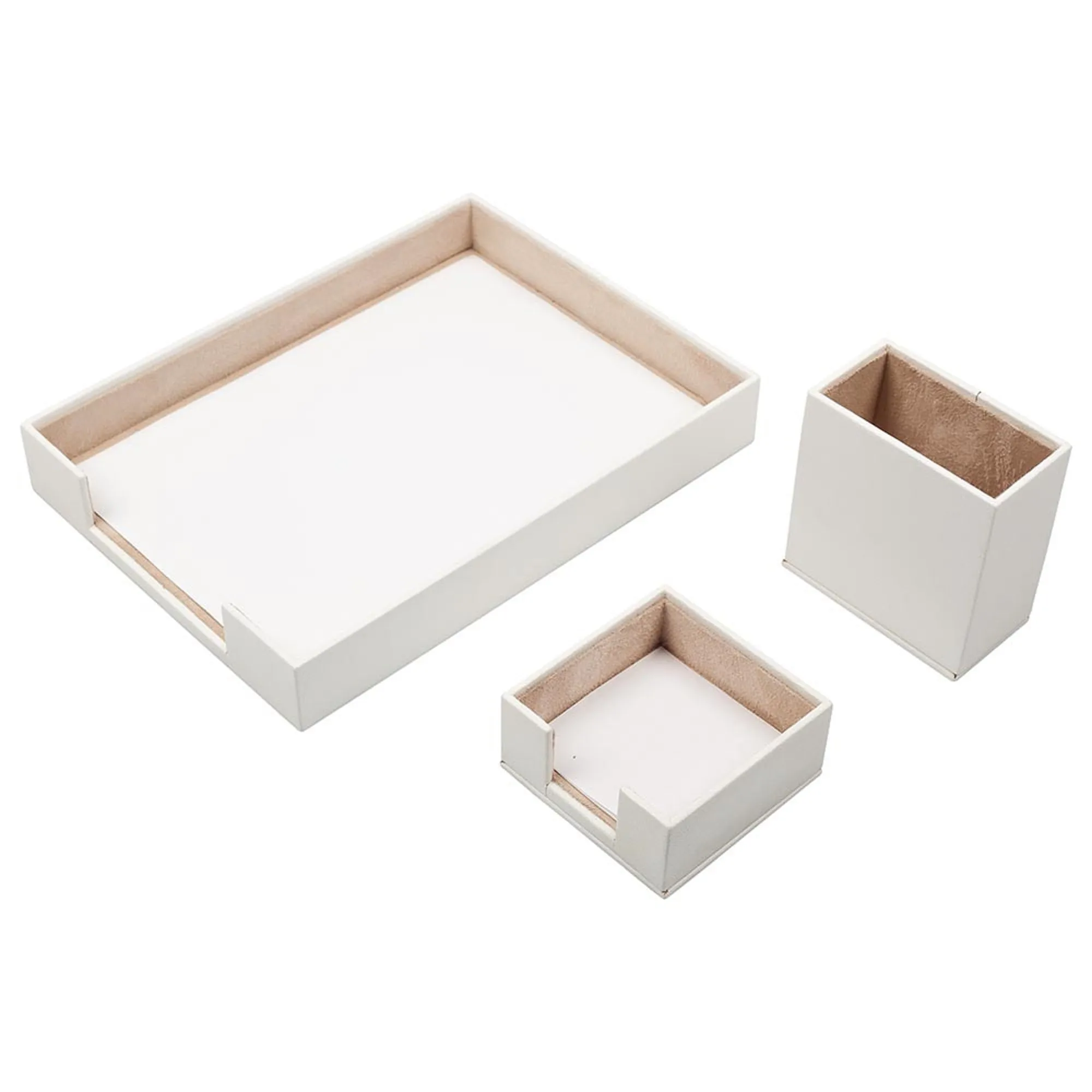 MOOG Leather Desk Set-3 Accessories-Single Document Tray - Orange - 3 PCS