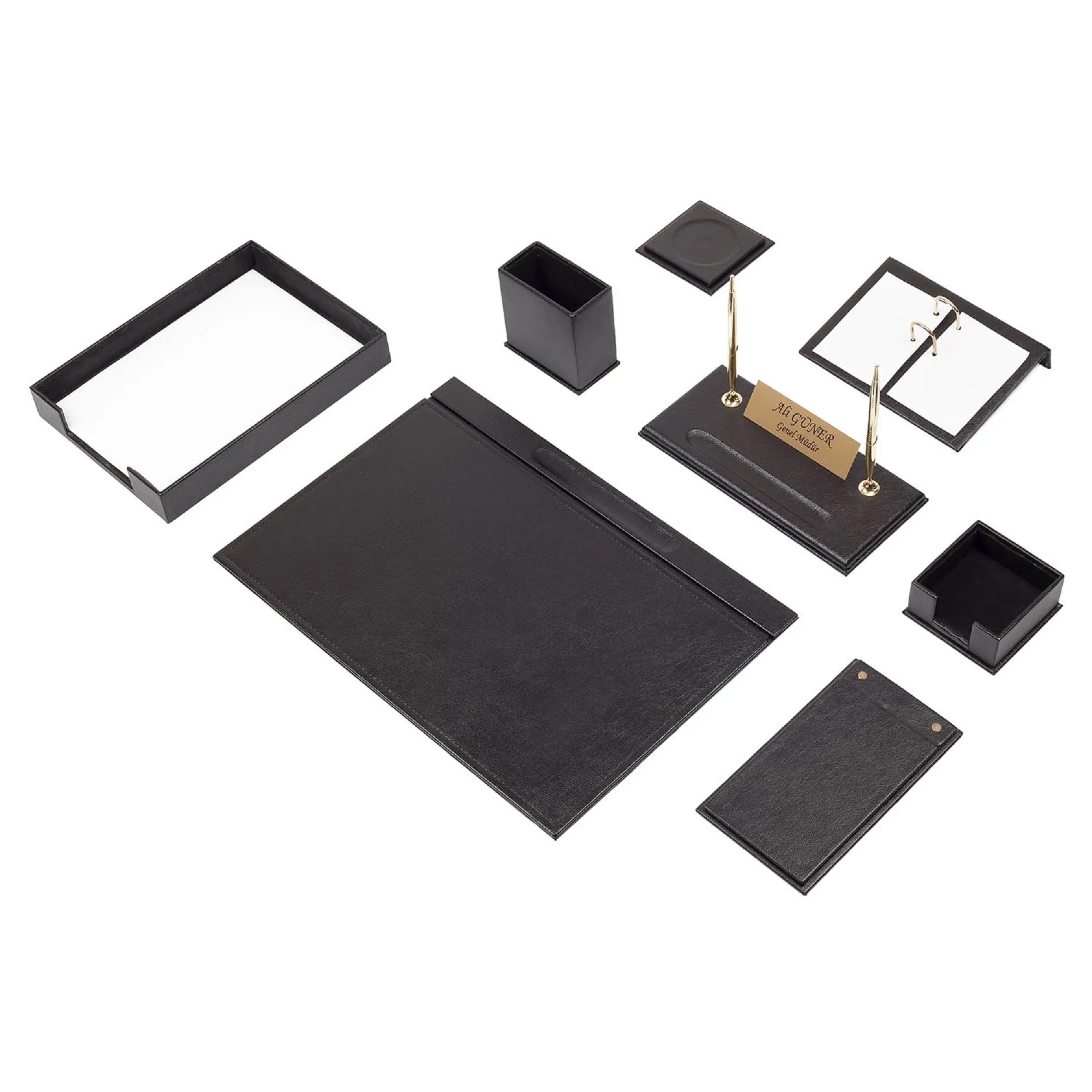 MOOG Leather Desk Set - Single Document Tray- Brown - 10 PCS