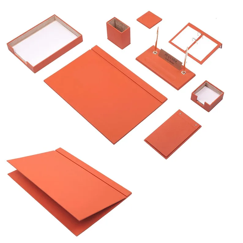 MOOG Leather Desk Set - Single Document Tray- Brown - 10 PCS