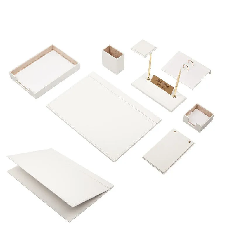 MOOG Leather Desk Set - Single Document Tray- Brown - 10 PCS
