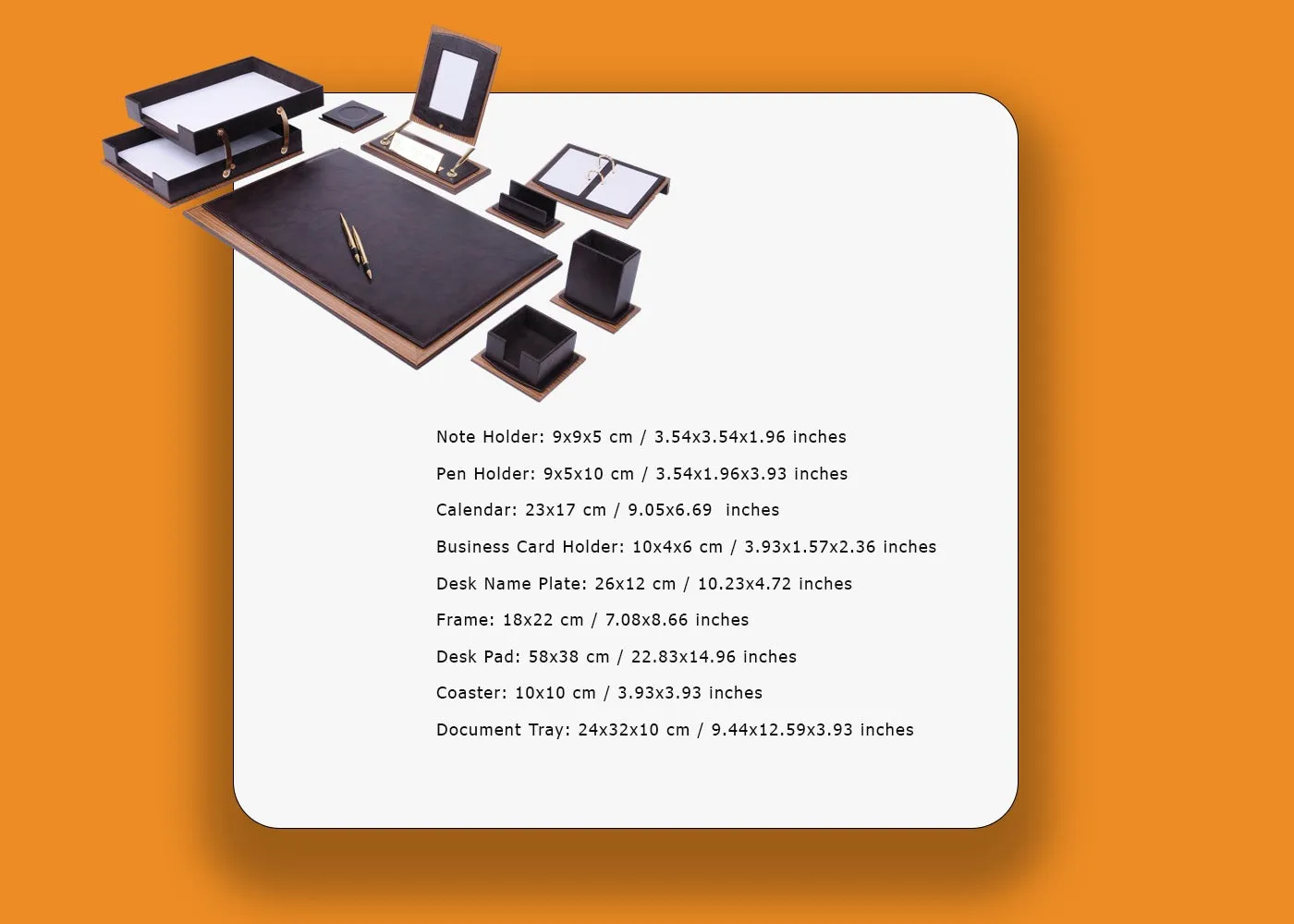 MOOG Luxury Desk Set - Single Document Tray- Green- 13 PCS