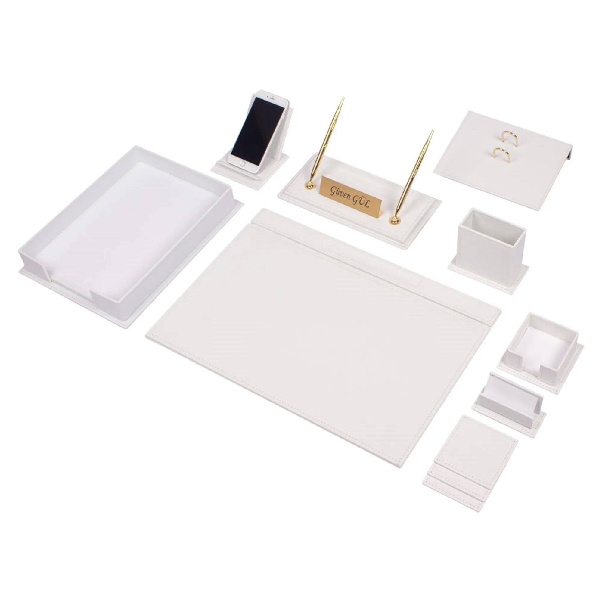 MOOG Luxury Desk Set - Single Document Tray- Green- 13 PCS