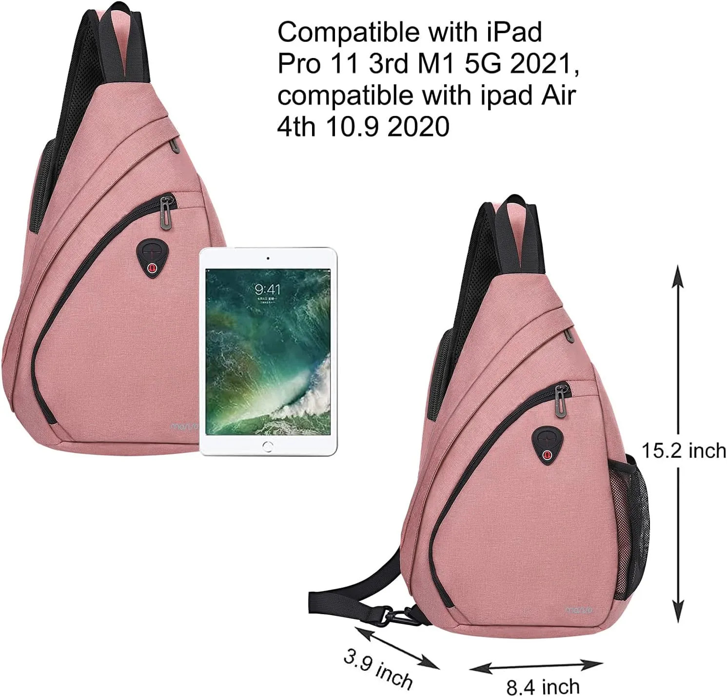 MOSISO Sling Hiking Backpack,Travel Daypack Fan-shaped Rope Crossbody Shoulder Bag