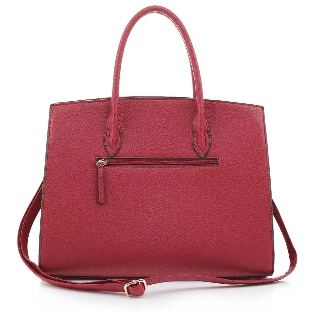 MS1309DS Structured Lock Charm Handbag w/ Matching Wallet