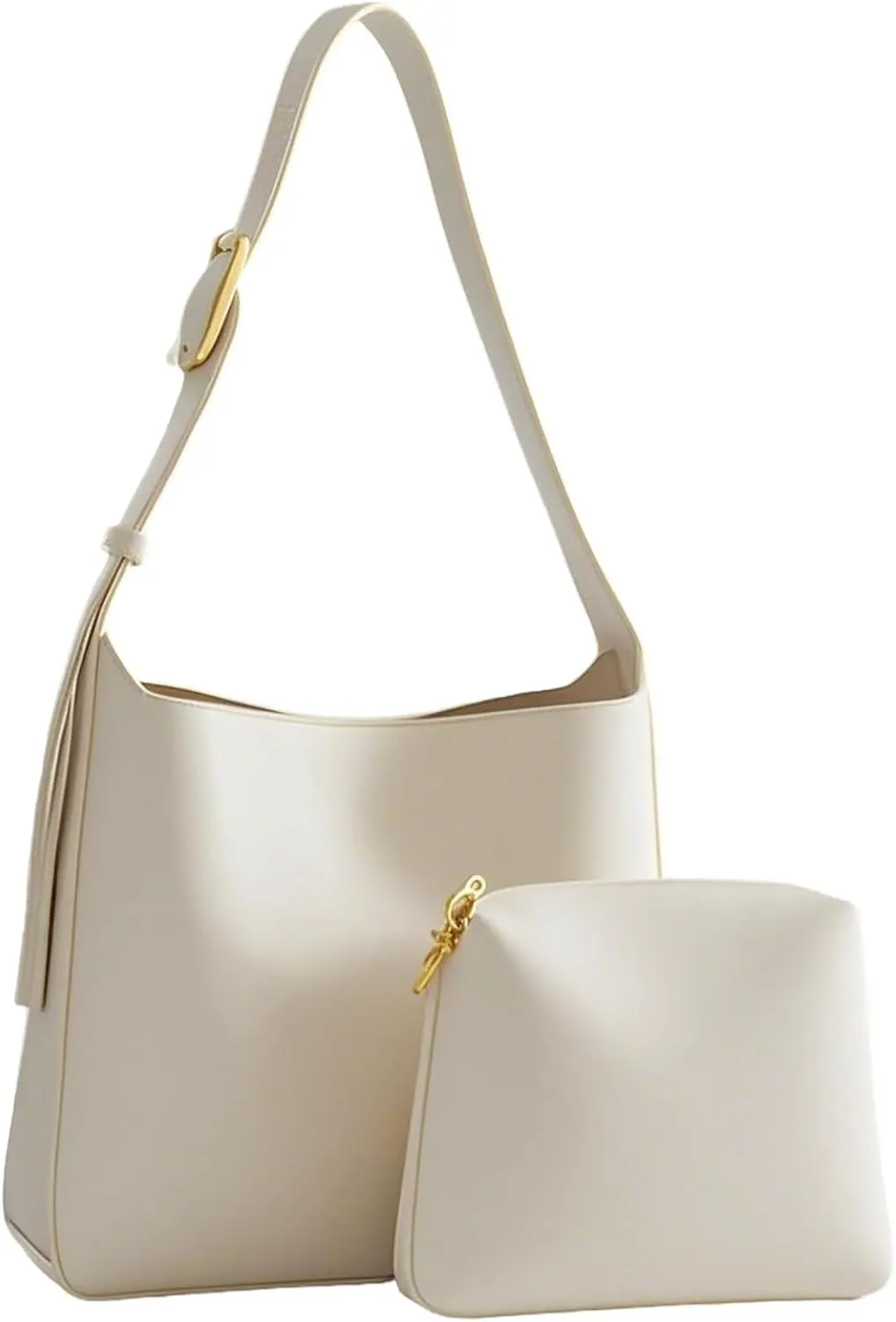 NEBIL Leather Bucket Bags For Women,Slouchy Shoulder Bag Purses Hobo Tote Bags with Wallet