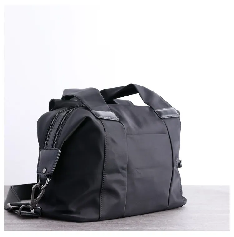 Nylon Crossbody Bag Black Leather Handbag Nylon Shoulder Bag Crossbody Nylon Bag