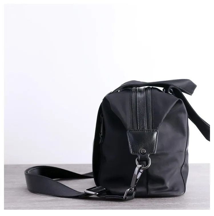 Nylon Crossbody Bag Black Leather Handbag Nylon Shoulder Bag Crossbody Nylon Bag